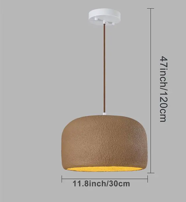 Alt view image 4 of 4 - Industrial Kitchen Island Pendant Light Fixture Japanese Wabi-Sabi Resin Pendant Light Modern E26 Ceiling Hanging Pendant lamp for Dining Room Hallway Bedroom Foyer Living Room Kitchen