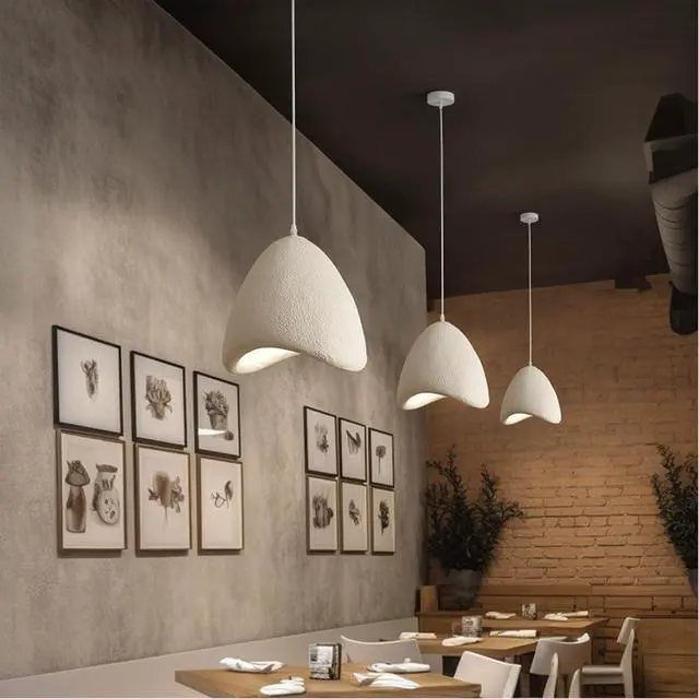 Alt view image 3 of 6 - Japanese Style Modern Pendant Light Wabi-Sabi Bird Nest Shape Hanging Light 15.7inch Large Indoor Pendant Lighting E26 Ceiling Pendant Fixtures for Living Room Bedroom Kitchen