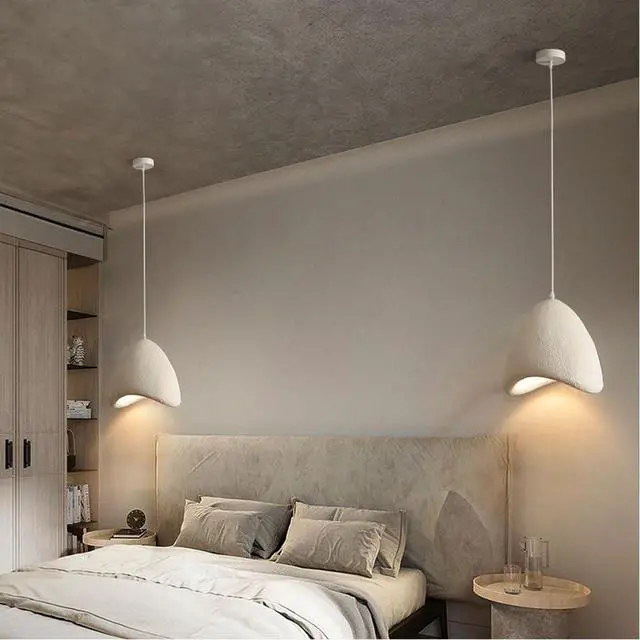 Alt view image 2 of 6 - Japanese Style Modern Pendant Light Wabi-Sabi Bird Nest Shape Hanging Light 15.7inch Large Indoor Pendant Lighting E26 Ceiling Pendant Fixtures for Living Room Bedroom Kitchen