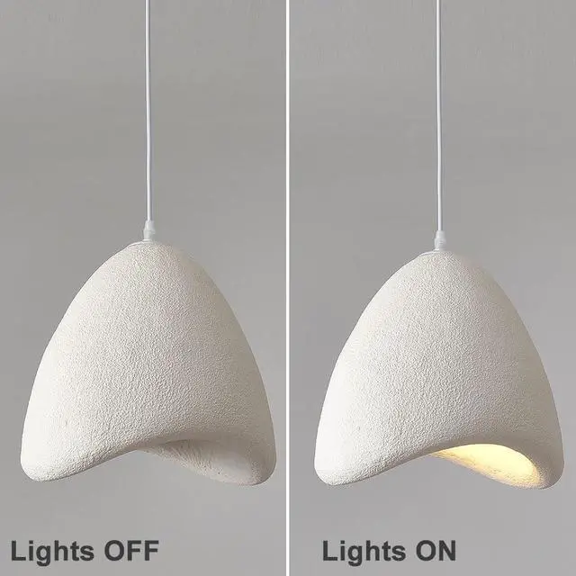 Alt view image 4 of 6 - Japanese Style Modern Pendant Light Wabi-Sabi Bird Nest Shape Hanging Light 15.7inch Large Indoor Pendant Lighting E26 Ceiling Pendant Fixtures for Living Room Bedroom Kitchen