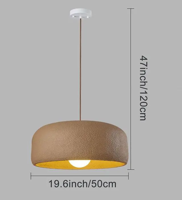 Alt view image 4 of 4 - Industrial Kitchen Island Pendant Light Fixture Japanese Wabi-Sabi Resin Pendant Light Modern E26 Ceiling Hanging Pendant lamp for Dining Room Hallway Bedroom Foyer Living Room Kitchen