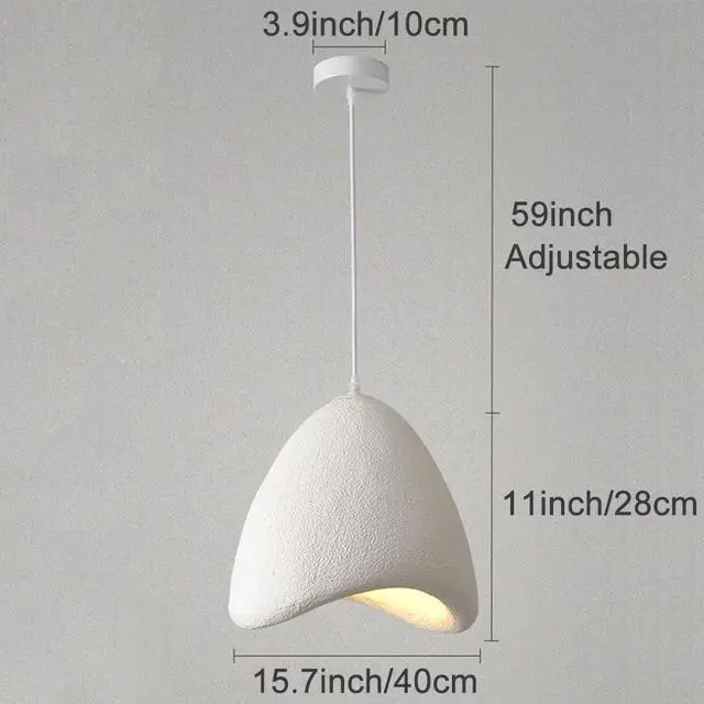 Alt view image 6 of 6 - Japanese Style Modern Pendant Light Wabi-Sabi Bird Nest Shape Hanging Light 15.7inch Large Indoor Pendant Lighting E26 Ceiling Pendant Fixtures for Living Room Bedroom Kitchen