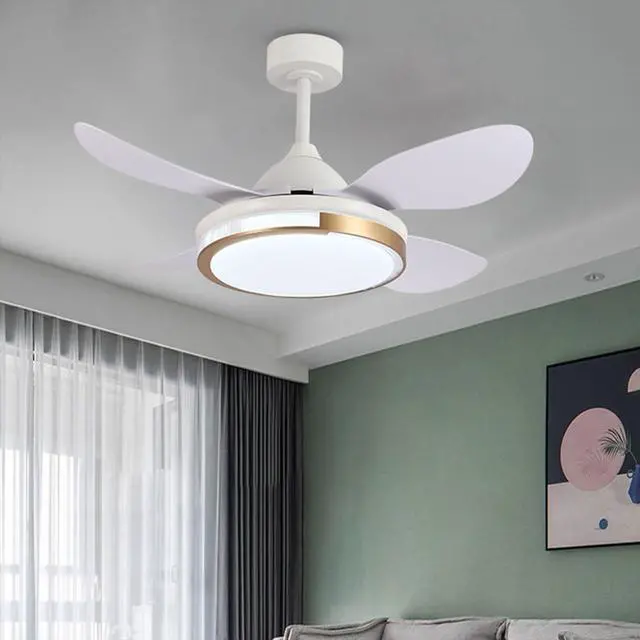 Alt view image 2 of 5 - 42 Inch Outdoor Ceiling Fan with Light with Remote LED Smart Ceiling Fan Low Profile Bedroom Mute Fan Light 6 Speed 3 Color Smart Ceiling Fan with Light Ceiling Fan Propeller 5 Blade