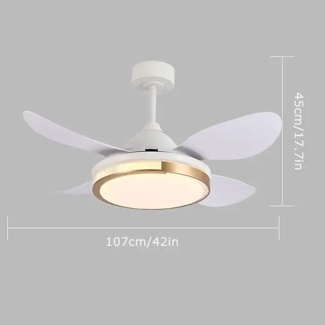 Alt view image 5 of 5 - 42 Inch Outdoor Ceiling Fan with Light with Remote LED Smart Ceiling Fan Low Profile Bedroom Mute Fan Light 6 Speed 3 Color Smart Ceiling Fan with Light Ceiling Fan Propeller 5 Blade