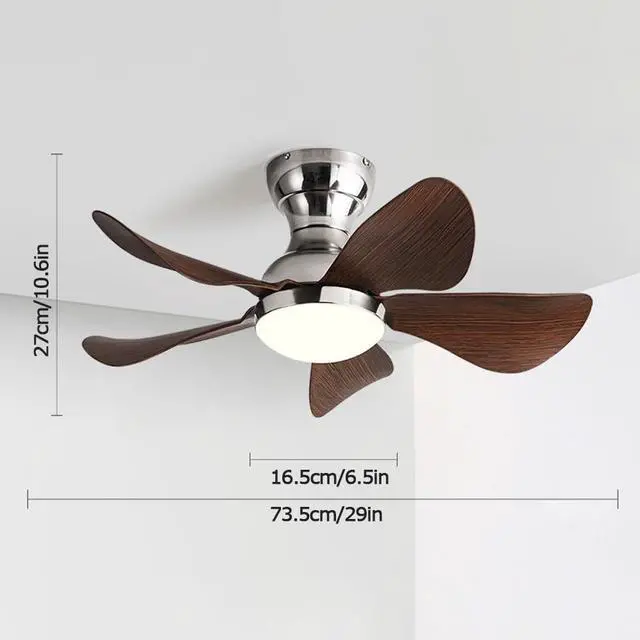 Alt view image 5 of 5 - Modern Flush Mount Ceiling Fan with Lights 29 Inch with Remote Small Ceiling Fan with Light Flush Mount Low Profile Ceiling Fan for Bedroom Outdoor Ceiling Fans for Patios with Light