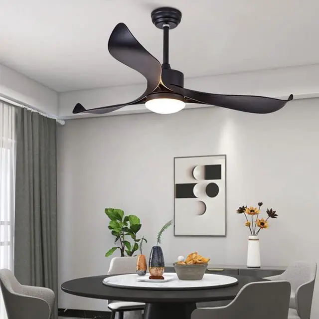 Alt view image 2 of 7 - Black Ceiling Fan with Lights 3 Color Dimmable Ceiling Fan Light 52 Inch with Remote Fan Light Modern LED Indoor Ceiling Fan for Bedroom, Living Room, Kids Room