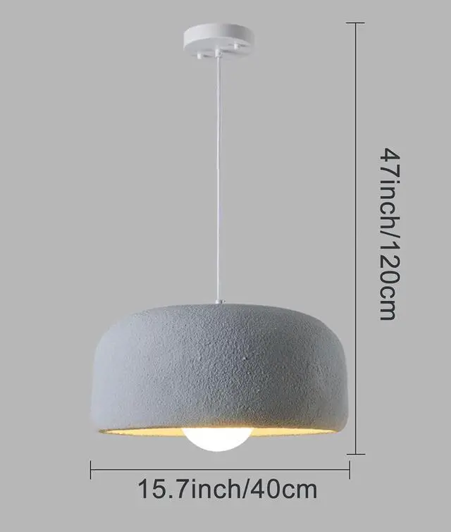 Alt view image 5 of 5 - Industrial Kitchen Island Pendant Light Fixture Japanese Wabi-Sabi Resin Pendant Light Modern E26 Ceiling Hanging Pendant lamp for Dining Room Hallway Bedroom Foyer Living Room Kitchen