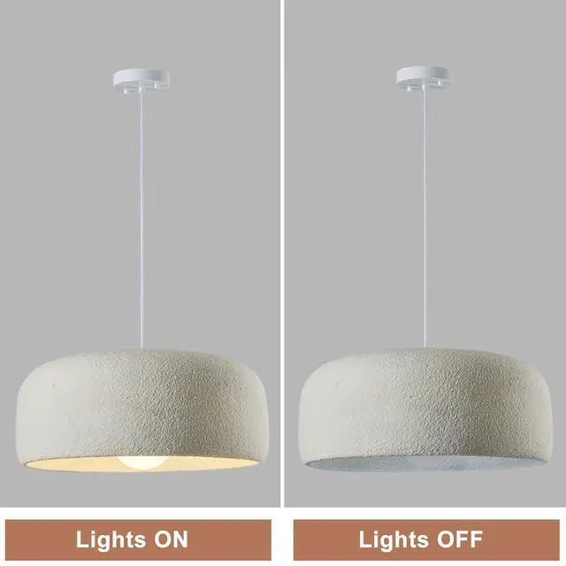Alt view image 5 of 7 - Industrial Kitchen Island Pendant Light Fixture Japanese Wabi-Sabi Resin Pendant Light Modern E26 Ceiling Hanging Pendant lamp for Dining Room Hallway Bedroom Foyer Living Room Kitchen