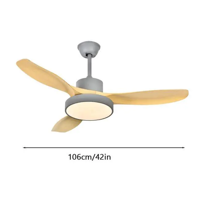 Alt view image 5 of 5 - Modern Wood Ceiling Fan with Lights with Remote Indoor Smart Ceiling Fan LED 3 Color Bedroom Ceiling Fan 3-Blade 42 Inch Mute Ceiling Fan with Lights Outdoor Ceiling Fans for Patios