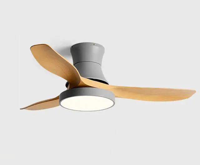 Main image of Modern Simple Ceiling Fan with Lights 42 Inch with Remote Ceiling Fan Light LED 3 Color Dimmable Smart Ceiling Fan Flush Mount Bedroom Living Room Ceiling Lighting Fixture