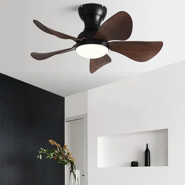 Alt view image 3 of 7 - Modern Flush Mount Ceiling Fan with Lights 29 Inch with Remote Small Ceiling Fan with Light Flush Mount Low Profile Ceiling Fan for Bedroom Outdoor Ceiling Fans for Patios with Light