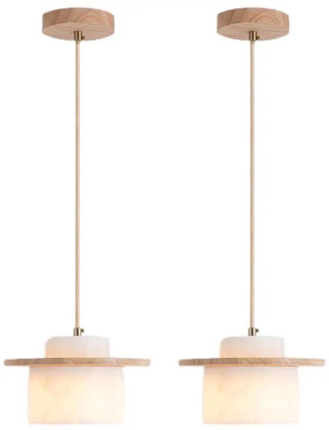 Main image of Natural Stone Pendant Lights, Marble Kitchen Island Pendant Lamp 7.8 inch Modern White Hanging Light for Bedroom Dining Room Table Living Room Hallway(E26 Base)
