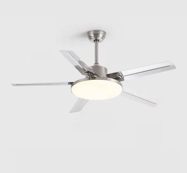 Main image of Ceiling Fans with Lights and Remote Stainless Steel Modern LED Ceiling Fan Mute Indoor Ceiling Fan with Lights Industrial 42 Inch Smart Ceiling Fan for Bedroom Living Room
