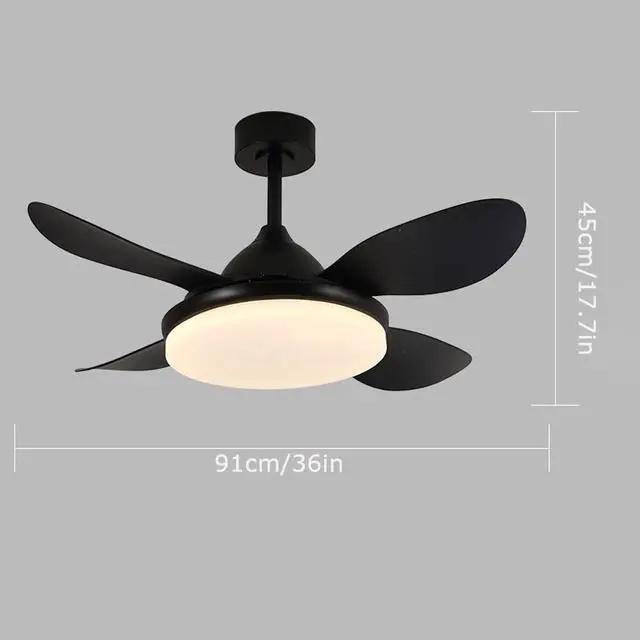 Alt view image 7 of 7 - Modern Flush Mount Ceiling Fan with Lights LED Ceiling Fans with Lights and Remote 36 Inch Small Ceiling Fan with Light Mute Low Profile Bedroom Ceiling Fan Outdoor Ceiling Fans for Patios