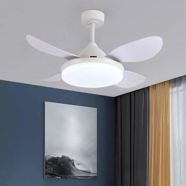 Alt view image 3 of 6 - Modern Flush Mount Ceiling Fan with Lights LED Ceiling Fans with Lights and Remote 36 Inch Small Ceiling Fan with Light Mute Low Profile Bedroom Ceiling Fan Outdoor Ceiling Fans for Patios
