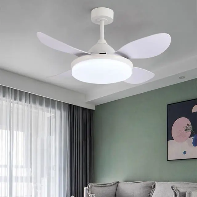 Alt view image 2 of 6 - Modern Flush Mount Ceiling Fan with Lights LED Ceiling Fans with Lights and Remote 36 Inch Small Ceiling Fan with Light Mute Low Profile Bedroom Ceiling Fan Outdoor Ceiling Fans for Patios