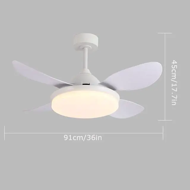 Alt view image 6 of 6 - Modern Flush Mount Ceiling Fan with Lights LED Ceiling Fans with Lights and Remote 36 Inch Small Ceiling Fan with Light Mute Low Profile Bedroom Ceiling Fan Outdoor Ceiling Fans for Patios