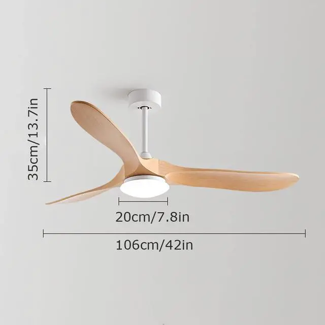 Alt view image 5 of 5 - Antique Indoor Ceiling Fan with Lights with Remote Dimmable Living Room Ceiling Fan LED Mute 3-Blade Bedroom Ceiling Fan Simple Farmhouse Ceiling Fan with Light