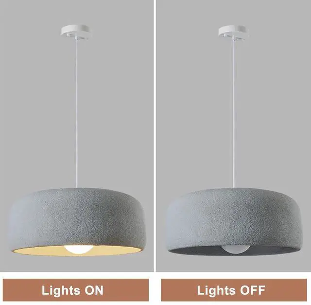 Alt view image 4 of 5 - Industrial Kitchen Island Pendant Light Fixture Japanese Wabi-Sabi Resin Pendant Light Modern E26 Ceiling Hanging Pendant lamp for Dining Room Hallway Bedroom Foyer Living Room Kitchen