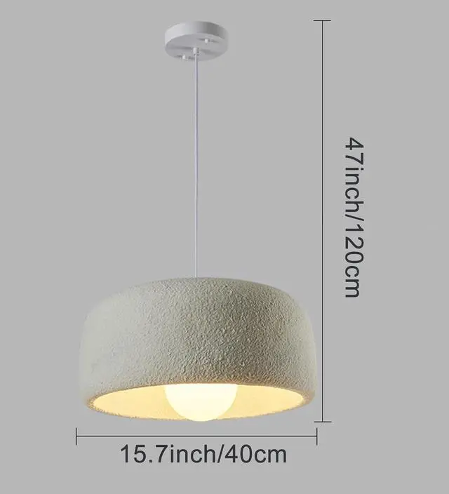 Alt view image 7 of 7 - Industrial Kitchen Island Pendant Light Fixture Japanese Wabi-Sabi Resin Pendant Light Modern E26 Ceiling Hanging Pendant lamp for Dining Room Hallway Bedroom Foyer Living Room Kitchen