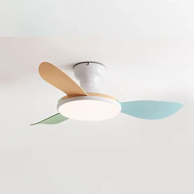 Main image of 36 Inch Ceiling Fan with Lights and Remote Colorful Kids Room Dimmable Ceiling Fan Light LED Modern Flush Mount Ceiling Fans Mute Bedroom Living Room Smart Fan Light