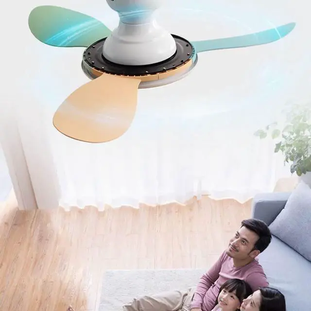 Alt view image 2 of 7 - 36 Inch Ceiling Fan with Lights and Remote Colorful Kids Room Dimmable Ceiling Fan Light LED Modern Flush Mount Ceiling Fans Mute Bedroom Living Room Smart Fan Light