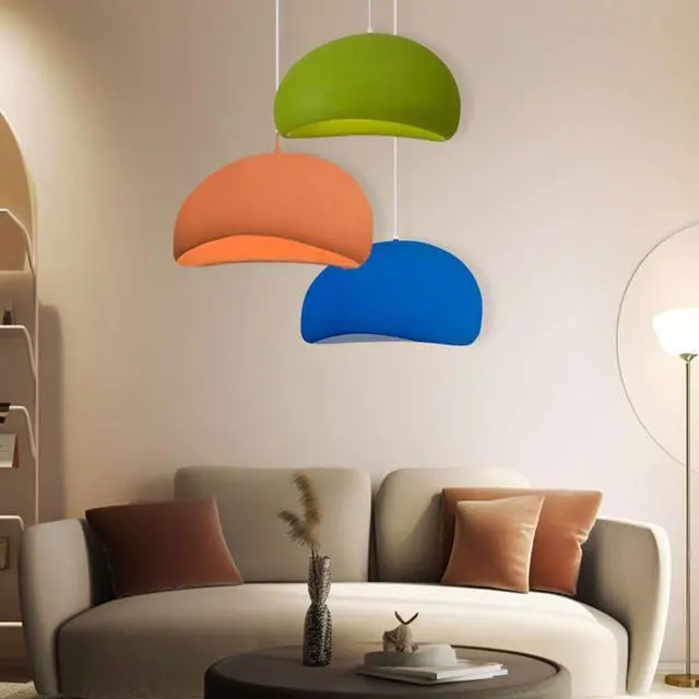 Alt view image 2 of 7 - Modern Wabi-Sabi Style Pendant Light 7.8inch polystyrene Japanese Hanging Light 1 Lights Farmhouse Industrial Pendant lamp Ceiling Hanging Lamp for Kitchen Island Bedroom Dining Lighting