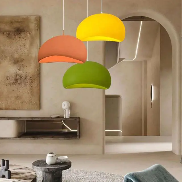 Alt view image 3 of 7 - Modern Wabi-Sabi Style Pendant Light 7.8inch polystyrene Japanese Hanging Light 1 Lights Farmhouse Industrial Pendant lamp Ceiling Hanging Lamp for Kitchen Island Bedroom Dining Lighting