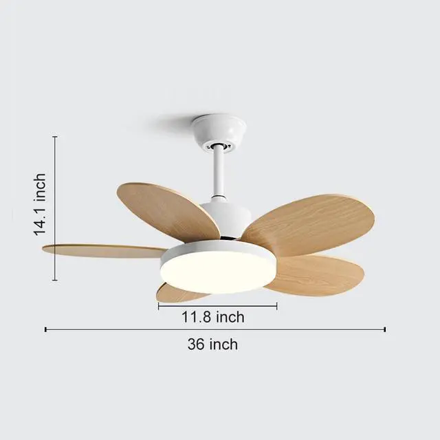 Alt view image 7 of 7 - Kids Room Ceiling Fan with Lights 36 inch Modern Ceiling Fan with Light and Remote Smart 6 Speed 3 Color Dimmable Ceiling Fans with Lights for Bedroom Living Room