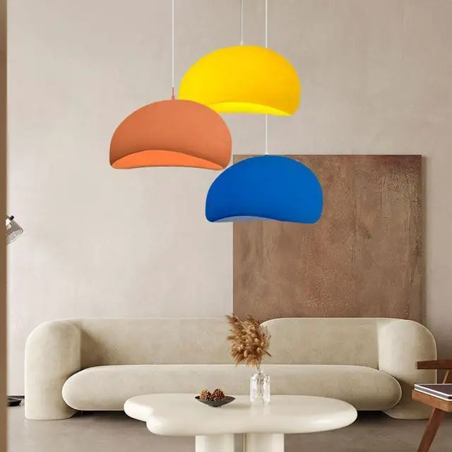 Alt view image 5 of 7 - Modern Wabi-Sabi Style Pendant Light 7.8inch polystyrene Japanese Hanging Light 1 Lights Farmhouse Industrial Pendant lamp Ceiling Hanging Lamp for Kitchen Island Bedroom Dining Lighting