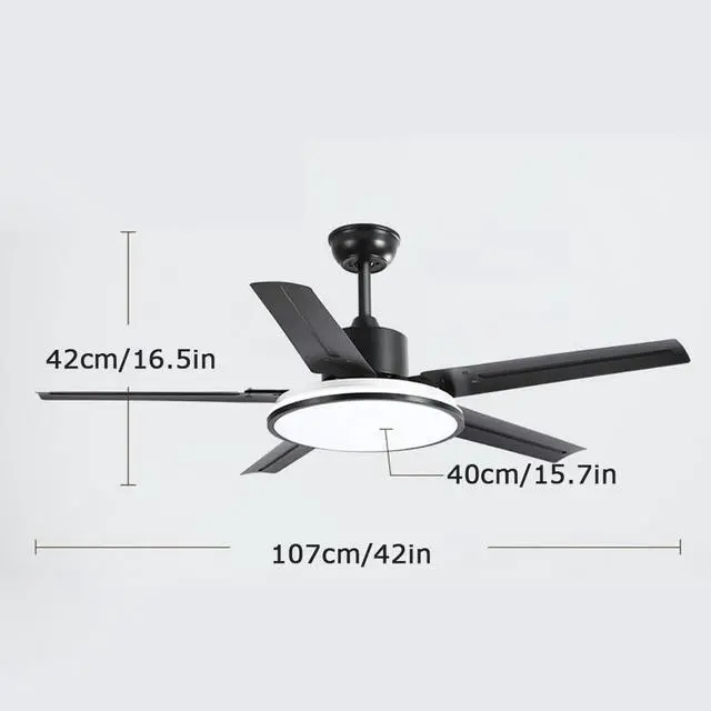 Alt view image 5 of 5 - Simple Ceiling Fan with Lights Stainless Steel 42 Inch Low Profile Ceiling Fan with Light LED Dimmable Living Room Ceiling Fan Smart Ceiling Fans with Lights and Remote