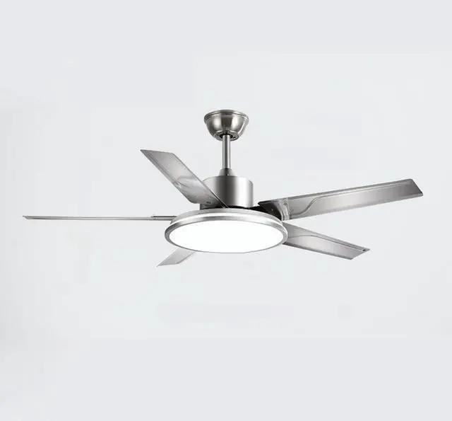 Main image of Simple Ceiling Fan with Lights Stainless Steel 42 Inch Low Profile Ceiling Fan with Light LED Dimmable Living Room Ceiling Fan Smart Ceiling Fans with Lights and Remote