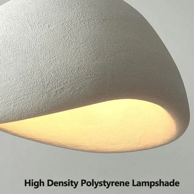 Alt view image 6 of 7 - Japanese Style Modern Pendant Light 1 Lights Wabi-Sabi Polystyrene Pendant Lamp Adjustable Bird Nest Shape Simple Pendant Fixtures for Living Room Bedroom Kitchen
