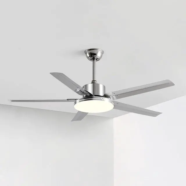 Main image of Stainless Steel Low Profile Ceiling Fan with Light 42 Inch Ceiling Fans with Lights and Remote Indoor Dimmable Smart Ceiling Fan Flush Mount Mute Ceiling Fan with Lights
