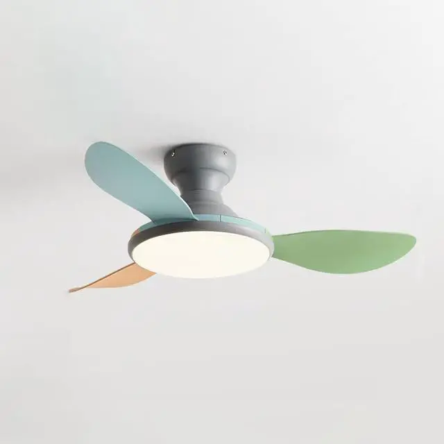 Main image of 36 Inch Ceiling Fan with Lights and Remote Colorful Kids Room Dimmable Ceiling Fan Light LED Modern Flush Mount Ceiling Fans Mute Bedroom Living Room Smart Fan Light