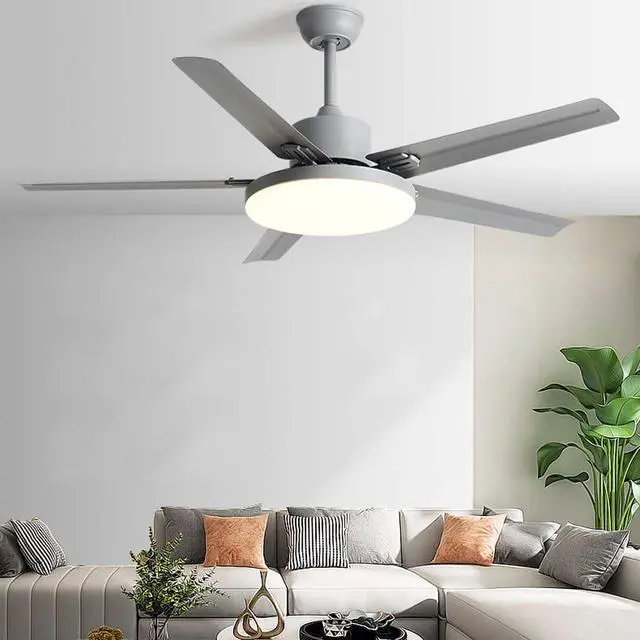 Alt view image 3 of 7 - LED Modern Flush Mount Indoor Ceiling Fans 42 Inch Low Profile Ceiling Fan with Light Iron Ceiling Fans with Lights and Remote 3 Speed 3 Color for Bedroom, Living Room, Kids Room