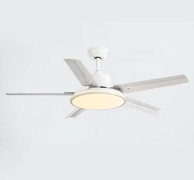 Main image of Simple Ceiling Fan with Lights Stainless Steel 42 Inch Low Profile Ceiling Fan with Light LED Dimmable Living Room Ceiling Fan Smart Ceiling Fans with Lights and Remote