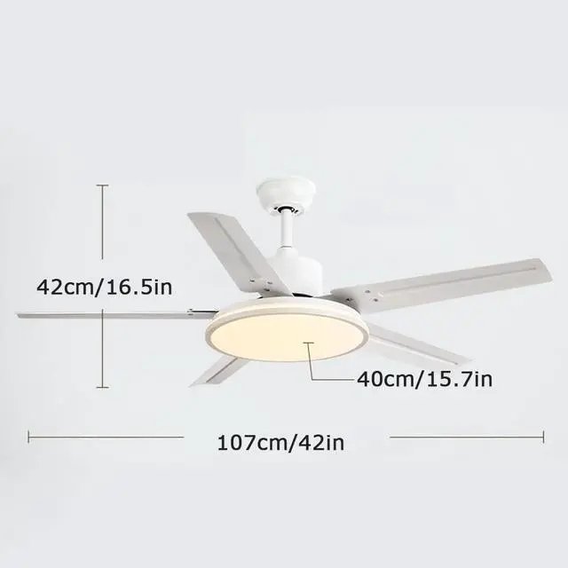 Alt view image 5 of 5 - Simple Ceiling Fan with Lights Stainless Steel 42 Inch Low Profile Ceiling Fan with Light LED Dimmable Living Room Ceiling Fan Smart Ceiling Fans with Lights and Remote
