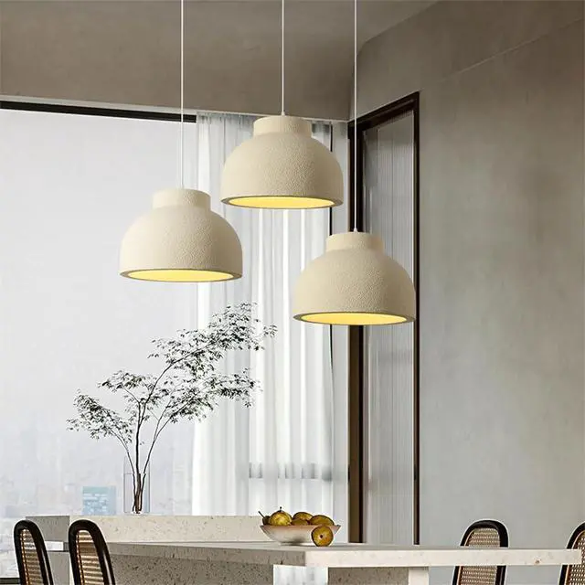 Alt view image 3 of 6 - Modern Pendant Light Fixture Simple Wabi-Sabi Style Hanging Light Indoor Adjustable Ceiling Hanging Pendant lamp for Dining Room Hallway Bedroom Foyer Living Room Kitchen