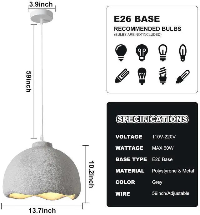 Alt view image 3 of 7 - Modern Wabi-Sabi Pendant Light Fixture Industrial Bird Nest Shape Hanging Light 13.7inch Adjustable Ceiling Pendant lamp with E26 Base for Living Room Bedroom Kitchen
