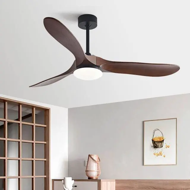 Alt view image 2 of 7 - Antique Indoor Ceiling Fan with Lights with Remote Dimmable Living Room Ceiling Fan LED Mute 3-Blade Bedroom Ceiling Fan Simple Farmhouse Ceiling Fan with Light