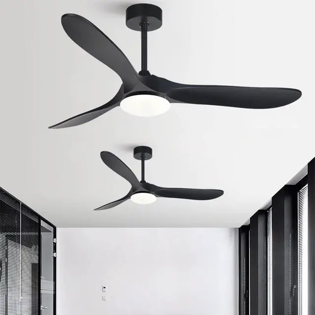 Alt view image 2 of 5 - Imitation Wood 42 Inch Ceiling Fan with Lights Ceiling Fans with Lights and Remote 6 Speed Modern 3-Blade Fan Light LED Acrylic Bedroom Ceiling Fan Outdoor Ceiling Fans for Patios
