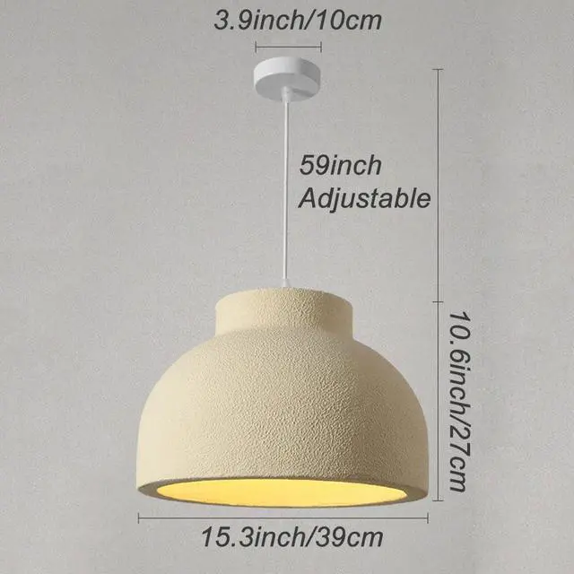 Alt view image 6 of 6 - Modern Pendant Light Fixture Simple Wabi-Sabi Style Hanging Light Indoor Adjustable Ceiling Hanging Pendant lamp for Dining Room Hallway Bedroom Foyer Living Room Kitchen