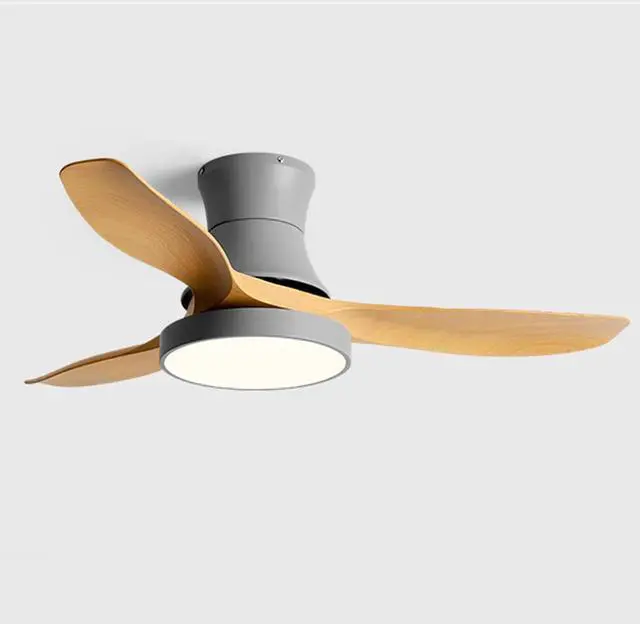 Main image of Ceiling Fan with Lights and Remote, 42 inch Imitation Wood Ceiling Fans, 6 Speeds DC Reversible, 3CCT Dimmable, Mute Low Profile Ceiling Fan for Bedroom, Living Room(Gray)