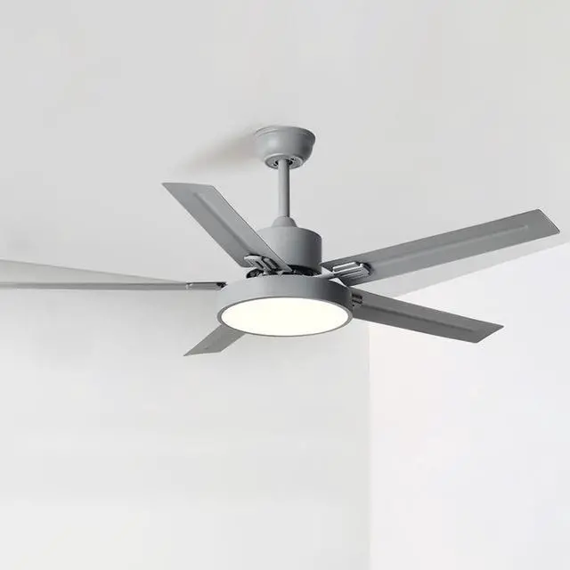 Main image of 42 Inch Stainless Steel Ceiling Fan Light 5-Blade Outdoor Ceiling Fans for Patios Modern Ceiling Fans with Lights and Remote Mute Flush Mount Ceiling Fans with Lights for Bedroom