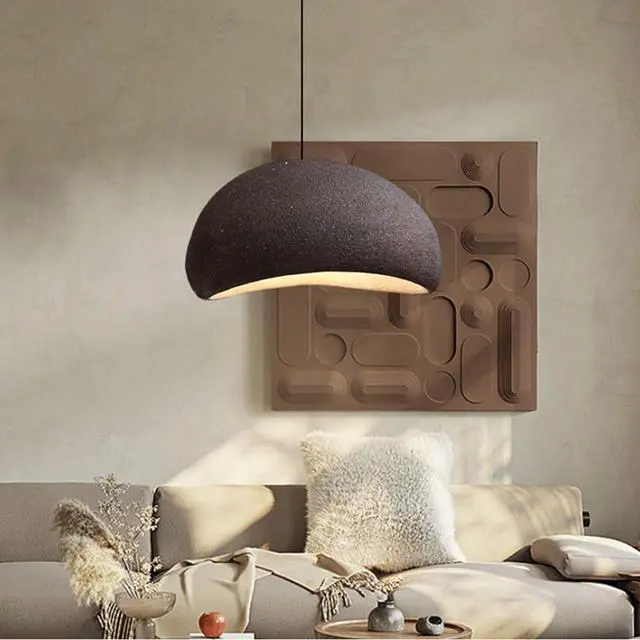 Alt view image 4 of 7 - Wabi-Sabi Style polystyrene Pendant Light Modern Adjustable Hanging Light Bird Nest Shaped Farmhouse Pendant Light Fixture for Kitchen Island Bedroom Dining Lighting