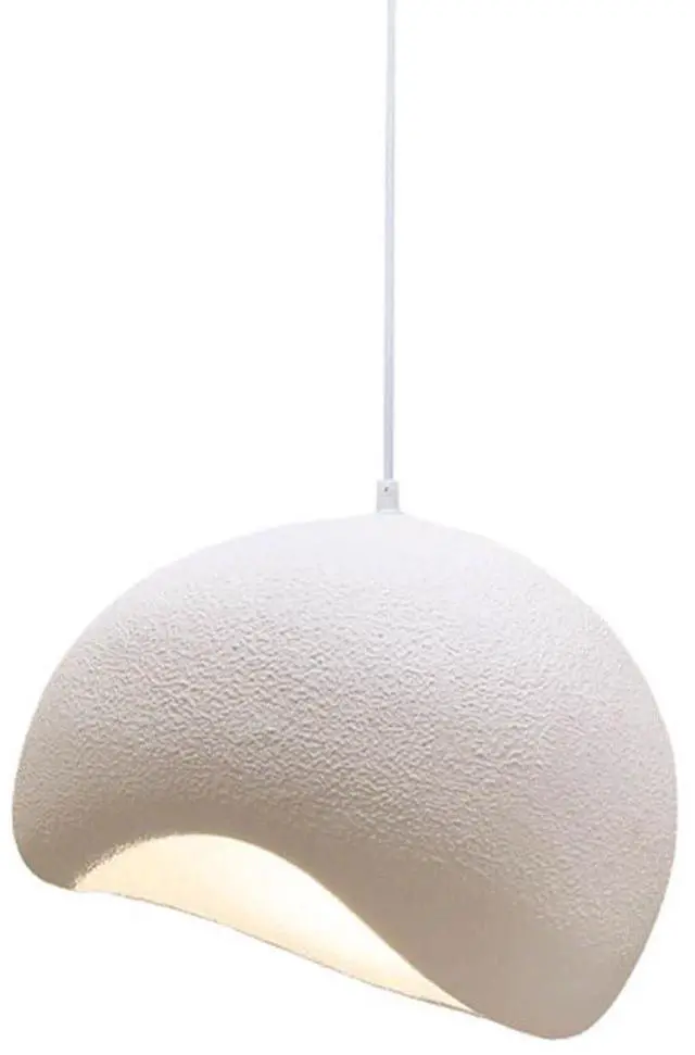 Main image of Japanese Bird Nest Shape Pendant Light Modern polystyrene Adjustable Pendant lamp E26 Vintage Semi Flush Mount Ceiling Hanging lamp Concrete Finish for Kitchen Island Bedroom Dining Lighting