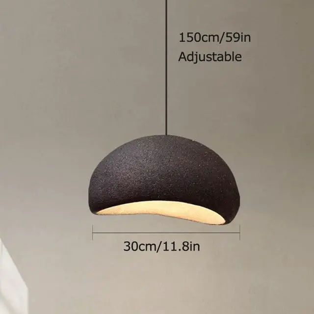 Alt view image 7 of 7 - Wabi-Sabi Style polystyrene Pendant Light Modern Adjustable Hanging Light Bird Nest Shaped Farmhouse Pendant Light Fixture for Kitchen Island Bedroom Dining Lighting
