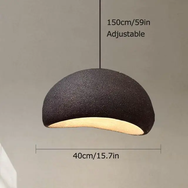 Alt view image 7 of 7 - Wabi-Sabi Style polystyrene Pendant Light Modern Adjustable Hanging Light Bird Nest Shaped Farmhouse Pendant Light Fixture for Kitchen Island Bedroom Dining Lighting