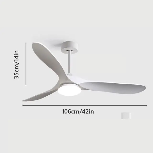 Alt view image 5 of 5 - Imitation Wood 42 Inch Ceiling Fan with Lights Ceiling Fans with Lights and Remote 6 Speed Modern 3-Blade Fan Light LED Acrylic Bedroom Ceiling Fan Outdoor Ceiling Fans for Patios